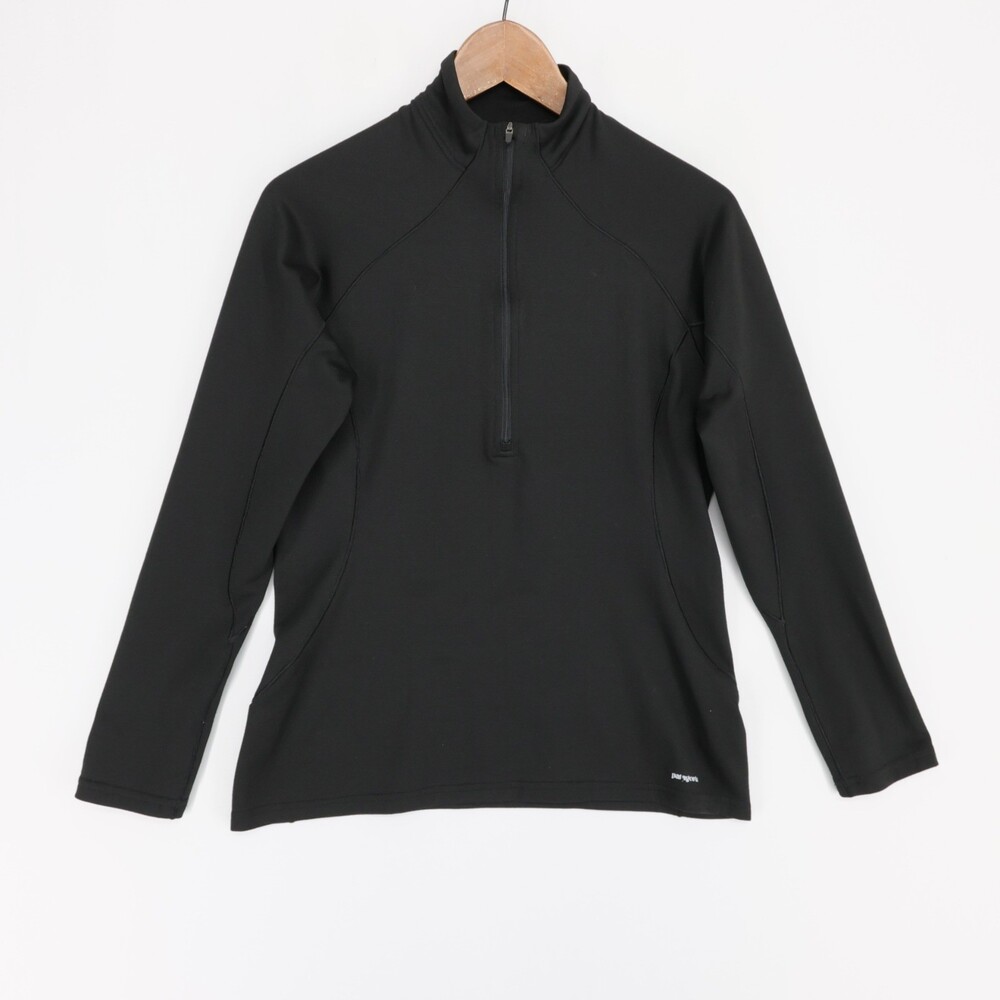 Patagonia Capilene 3 Midweight Pullover Womens M Black Quarter Zip Base Layer